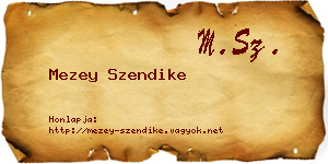 Mezey Szendike névjegykártya